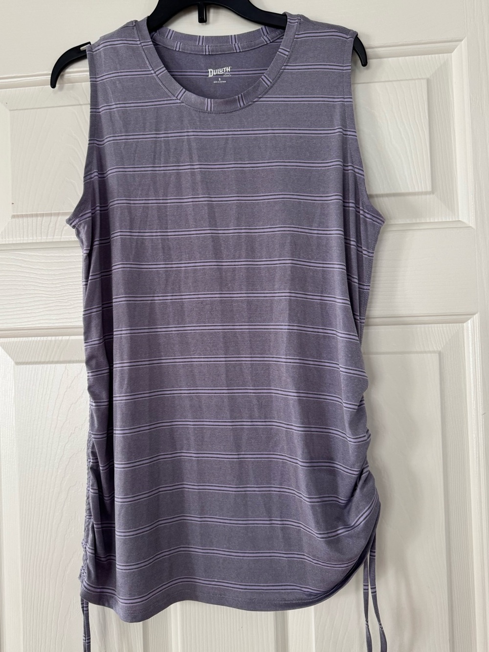 Duluth Trading Co Purple Striped Sleeveless Tank